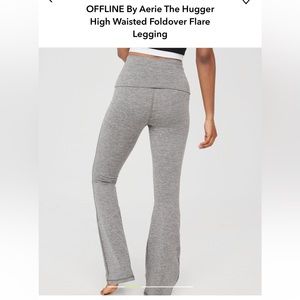 Offline by Aerie The Hugger High Waisted Foldover Flare Leggings